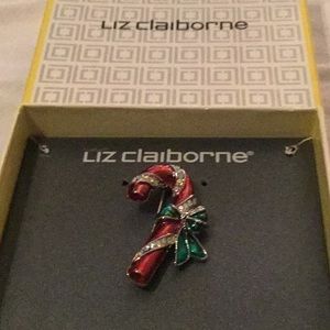 🌹NWT Liz Claiborne Rhinestone Holiday Brooch🌹